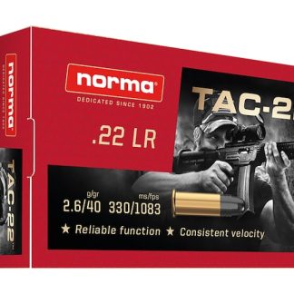 New Norma TAC-22 Ammunition 22LR 40 Grain Lead Round Nose - Ammunition - Glock Pistol Switch