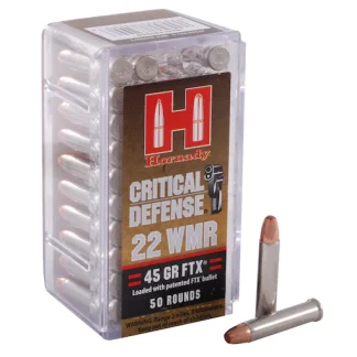 In Stock: Hornady Critical Defense 22 Winchester Magnum Rimfire (WMR) Ammo 45 Grain Hornady FTX Polymer Tip - Glock Pistol Switches | Glock Pistol Switch