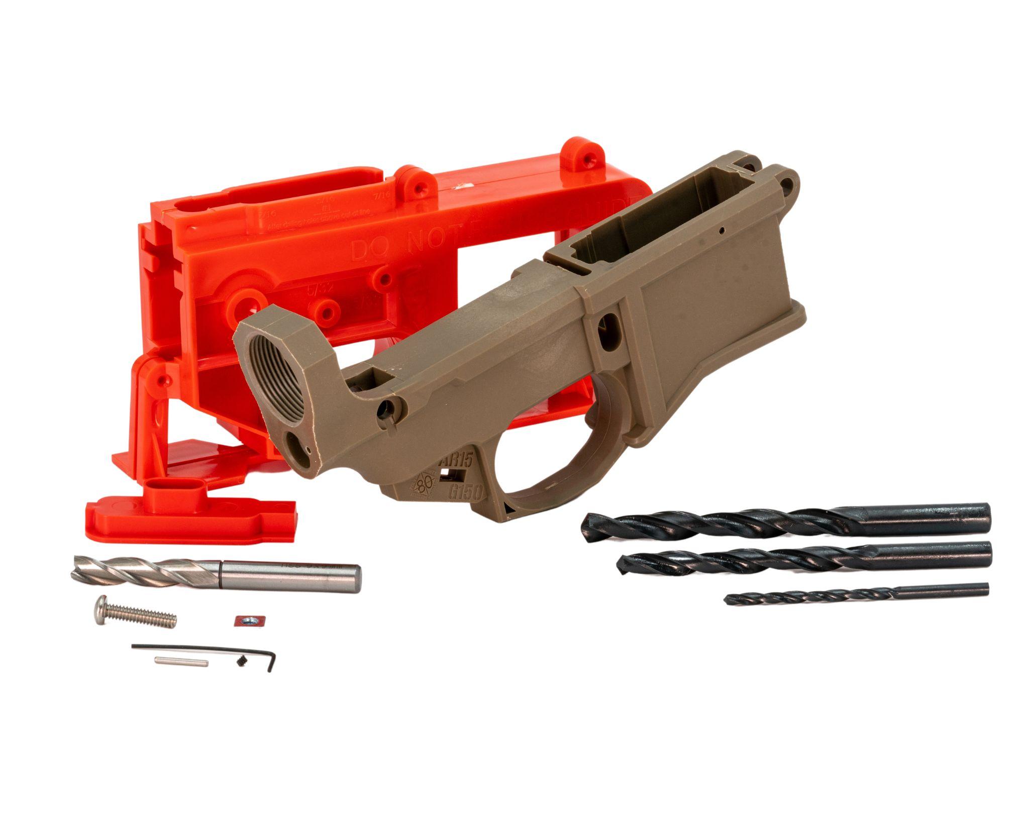 Polymer80 G150 AR-15 80% Lower Receiver Kit with Jig – Flat Dark Earth Polymer80 G150 AR-15 80% Lower Receiver Kit with Jig – Flat Dark Earth - Rifles - Glock Pistol Switch