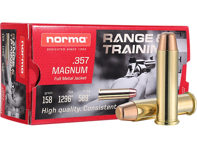 Norma Range & Training 357 Magnum Ammo 158 Grain Full Metal Jacket 500 rounds For Sale Norma Range & Training 357 Magnum Ammo 158 Grain Full Metal Jacket 500 rounds For Sale - Ammunition - Glock Pistol Switch