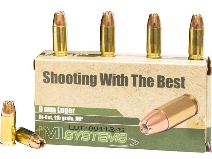 Authentic IMI 9mm Luger Ammo 115 Grain Jacketed Hollow Point Authentic IMI 9mm Luger Ammo 115 Grain Jacketed Hollow Point - Ammunition - Glock Pistol Switch