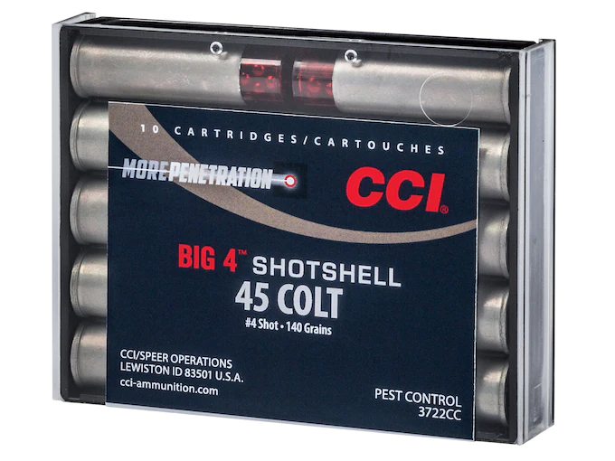 CCI Big 4 Shotshell 45 Colt (Long Colt) Ammo 140 Grain Lead Shot 200 rounds CCI Big 4 Shotshell 45 Colt (Long Colt) Ammo 140 Grain Lead Shot 200 rounds - Ammunition - Glock Pistol Switch